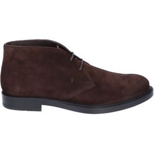 Tods Short Ankle Boots In Suede Brown