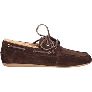 Xanthi Dark Brown Suede Shearling