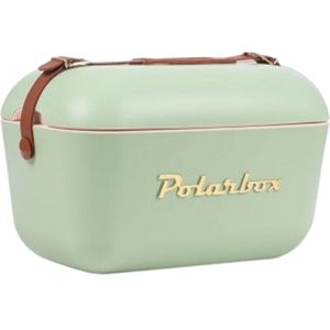 Polarbox retro koelbox Pop groen met roze band - 20 liter - Duurzaam geproduceerde trendy koelbox