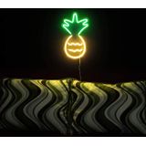 Retro neon verlichting Ananas - geel/groen