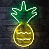 Retro neon verlichting Ananas - geel/groen