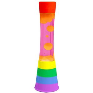 Fisura Lavalamp - Regenboog Basis - Oranje / Roze Lava