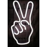 Retro neon verlichting Peace sign - wit