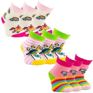 Baby sokken | One Size | 9 Paar | Eenhoorn sokken