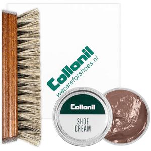 Collonil | Schoenpoets set 3-delig | Shoe cream | Poetsdoek | Borstel | Pepper