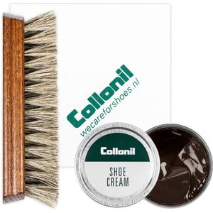 Collonil | Schoenpoets set 3-delig | Shoe cream | Poetsdoek | Borstel | Pony | Donker bruin