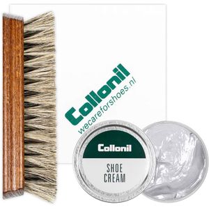 Collonil | Schoenpoets set 3-delig | Shoe cream | Poetsdoek | Borstel | Zilver