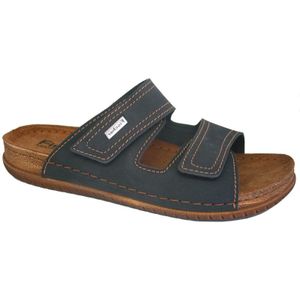 Heren slipper | heren muil | merk Fischer |met klittenband | in bruin of antraciet | maten 40-46