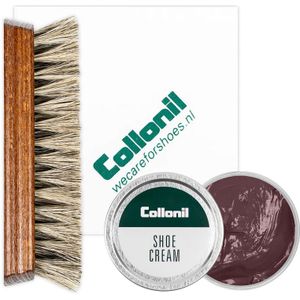 Collonil | Schoenpoets set 3-delig | Shoe cream | Poetsdoek | Borstel | Mahoni