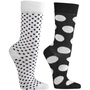 Wellness dames sokken | Extra brede boord | Handgekettelde naad | 4 paar | Maat 35-38