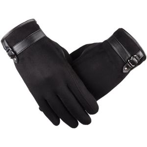 Suède handschoenen | Gevoerd | Zwart | One size