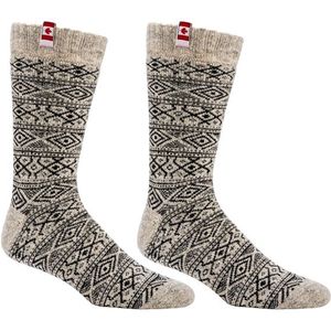 Canadese thermo sokken | Wollen sokken | 2 paar | Zwart | Maat 35-38