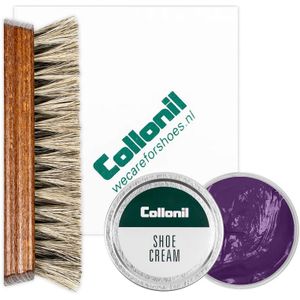 Collonil | Schoenpoets set 3-delig | Shoe cream | Poetsdoek | Borstel | Violet