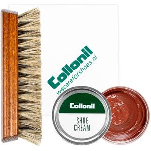 Collonil | Schoenpoets set 3-delig | Shoe cream | Poetsdoek | Borstel | Bruin | Scotch