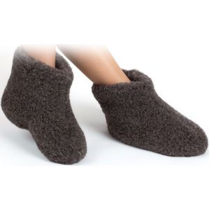 Wollen sloffen | pantoffels | merk Woolwarmers | model Dolly | zwart | maten 36-45