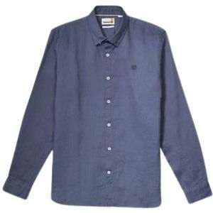 Timberland, Overhemden, Heren, Blauw, XL, Klassieke Logo Shirt met Lange Mouwen