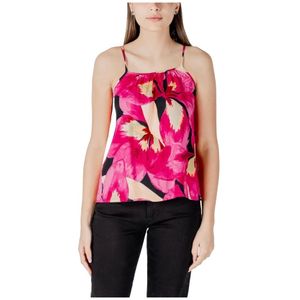 Only, Tops, Dames, Veelkleurig, S, Fuchsia Bloemen Strappy Vierkante Top