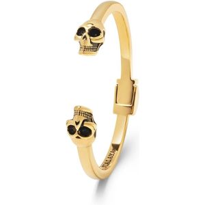 Nialaya, Accessoires, Heren, Geel, M, Gouden Skull Bangle