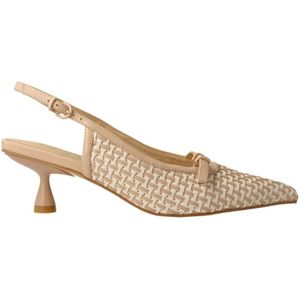 Jeannot, Schoenen, Dames, Beige, 40 EU, Leer, Beige en wit leren sandaal