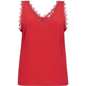 Co'Couture, Tops, Dames, Rood, S, Rode Kant Singlet Top