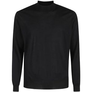 Filippo De Laurentiis, Truien, Heren, Zwart, M, Wol, Merino Wollen Trui