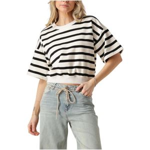 Minus, Tops, Dames, Wit, XL, Ecru korte mouw sweatshirt