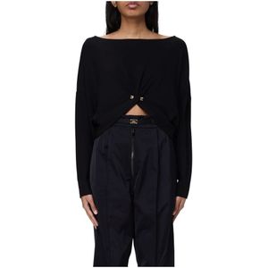 Elisabetta Franchi, Truien, Dames, Zwart, S, Dames Truien Collectie