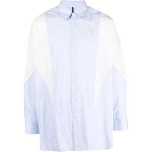 Oamc, Overhemden, Heren, Blauw, M, Katoen, Gestreept Katoenen Overhemd