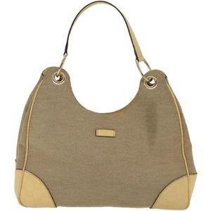 Gucci Vintage, Pre-owned, Dames, Grijs, ONE Size, Pre-owned Canvas gucci-bags
