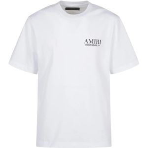 Amiri, Tops, Heren, Wit, 3Xl, Katoen, Bones Stacked T-shirt