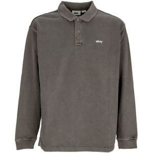 Obey, Tops, Heren, Grijs, XL, Katoen, Lange Mouw Pigment Polo Zwart