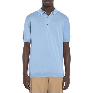 John Smedley, Tops, Heren, Blauw, XL, Zwarte Polo Shirt Slim Fit