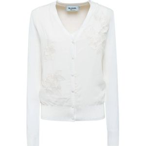 Blugirl, Truien, Dames, Wit, S, Stijlvolle Mix van Acetaat en Viscose