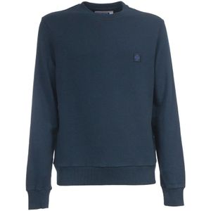 Jacob Cohën, Sweatshirts & Hoodies, Heren, Blauw, S, Katoen, Katoenen sweatshirt met ronde hals en logo