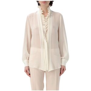 Tom Ford, Blouses & Shirts, Dames, Beige, M, Luxe Gele Zijden Blouse