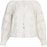 Liu Jo, Blouses & Shirts, Dames, Wit, S, Katoen, Off-shoulder Tuniek Blouse met Borduurwerk