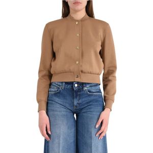 Max Mara, Jassen, Dames, Bruin, S, Katoen, Crop jasje Barbara model in jersey
