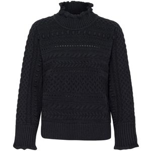 Part Two, Truien, Dames, Blauw, 2Xl, Donkerblauwe Gebreide Trui Pompeiapw