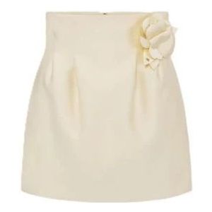 Elisabetta Franchi, Rokken, Dames, Beige, XS, Polyester, Polyester Rok