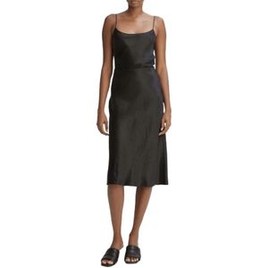 Vince, Kleedjes, Dames, Zwart, M, Satijn, Satijnen Slip Rok