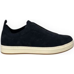 Hogan, Schoenen, Heren, Blauw, 40 1/2 EU, Leer, Slip-On Sneakers met Logo