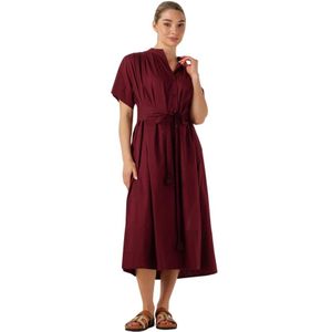 Vanessa Bruno, Kleedjes, Dames, Rood, L, Denim, Bordeaux Rode Midi Jurk Ciao