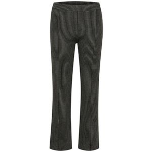 Part Two, Broeken, Dames, Grijs, L, Polyester, Donkergrijze Nadelstreep Rechte Pijpen Broek