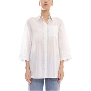 Peserico, Blouses & Shirts, Dames, Wit, 2Xs, Eucalyptus Dames Overhemd
