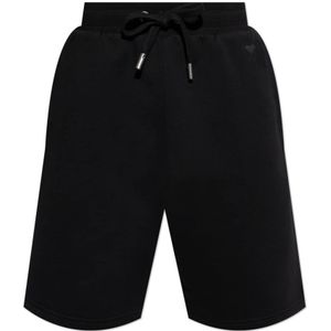 Ami Paris, Korte broeken, Heren, Zwart, S, Katoen, Logo shorts