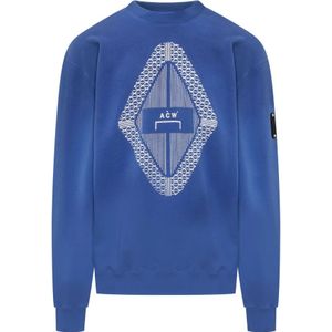 A-Cold-Wall, Sweatshirts & Hoodies, Heren, Blauw, S, Heren Crewneck Sweatshirt