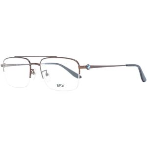 Bmw, Accessoires, Heren, Grijs, ONE Size, Bronzen Heren Optische Brillen Half-Rim Rechthoek