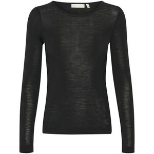 InWear, Tops, Dames, Zwart, S, Slim Fit Top met Lange Mouwen