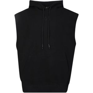 44 Label Group, Jassen, Heren, Zwart, L, Polyester, Gewatteerde Vest met Capuchon