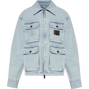 Emporio Armani, Jassen, Heren, Blauw, XL, Denim, Denim Jas